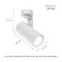 Surfase Ceiling Spot GU10 Base White 56x120x117mm IP20