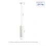 Pendant Spotlight GU10 IP20 White 55x200mm cable 1m