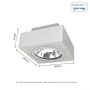 LED Spot AR111 GU10 Surface-Mounted White Square IP20 145X145X85mm Regulated Eye