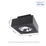 LED Spot AR111 GU10 Surface-Mounted Black Square IP20 145X145X85mm Regulated Eye