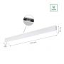 Led Linear Pendant Light Modern White 112cm 36W