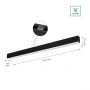 Led Linear Pendant Light Modern Black 112cm 36W